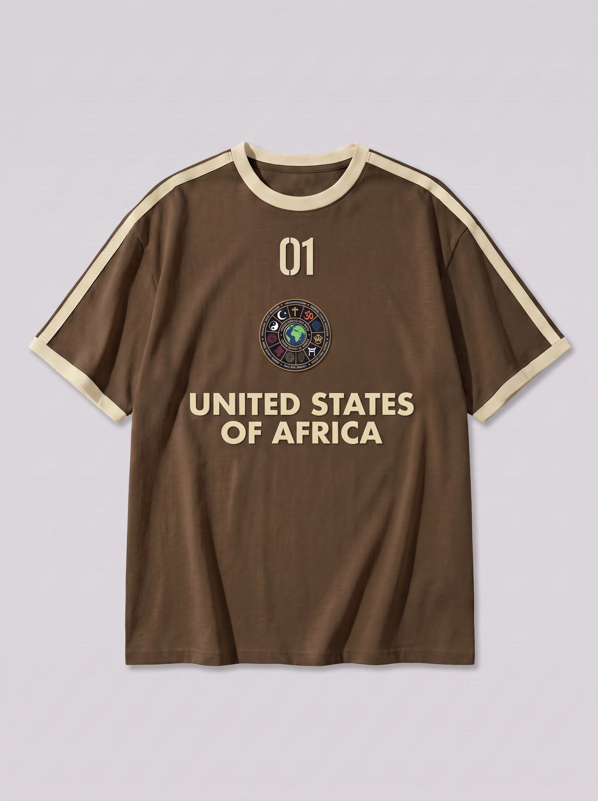 T-SHIRT SPORT - MARRON ET BEIGE